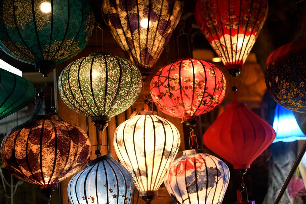 Colourful silk lanterns